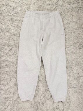 TNA Cozy Fleece Boyfriend Sweatpant - Heather Cloud White